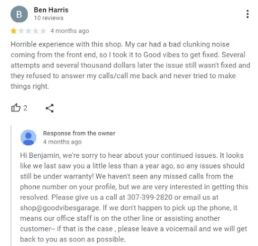 How to respond to negative reviews