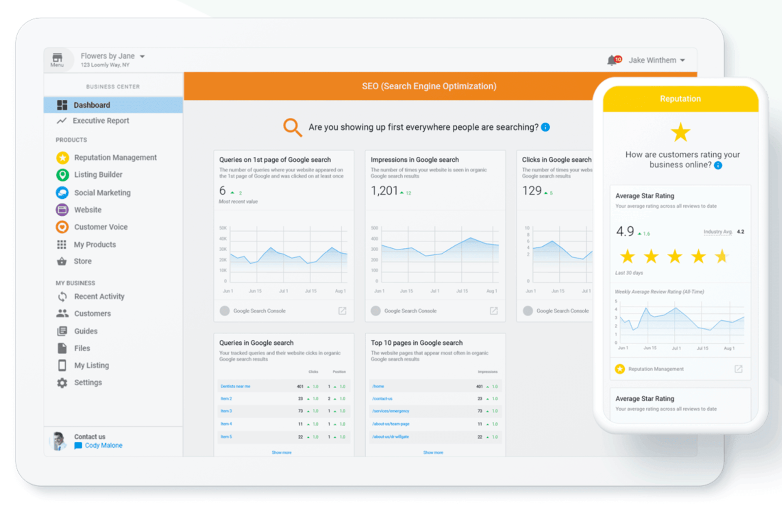 client-communication: white-label client portal, vendasta