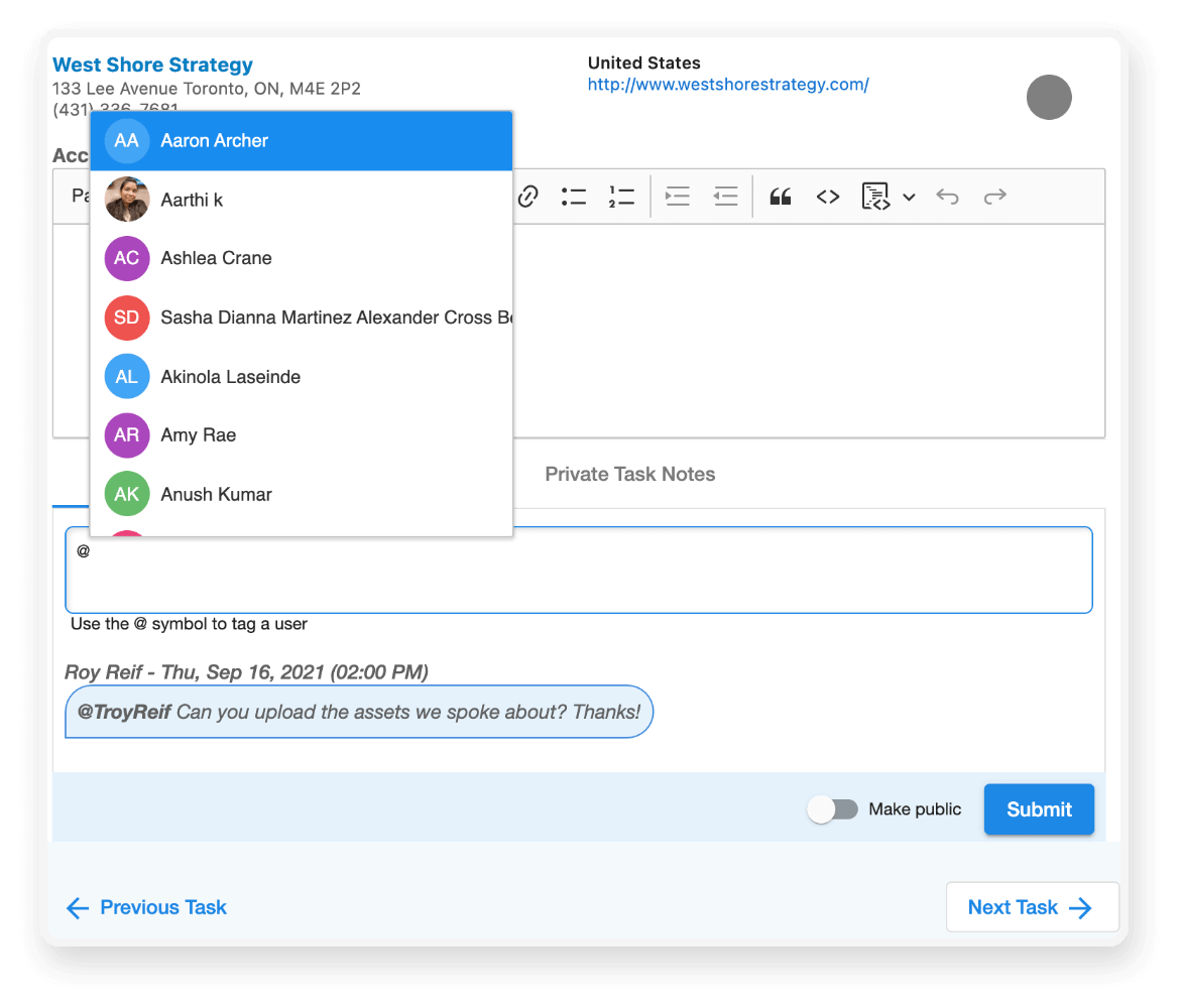 workflow automation: Vendasta Task Manager