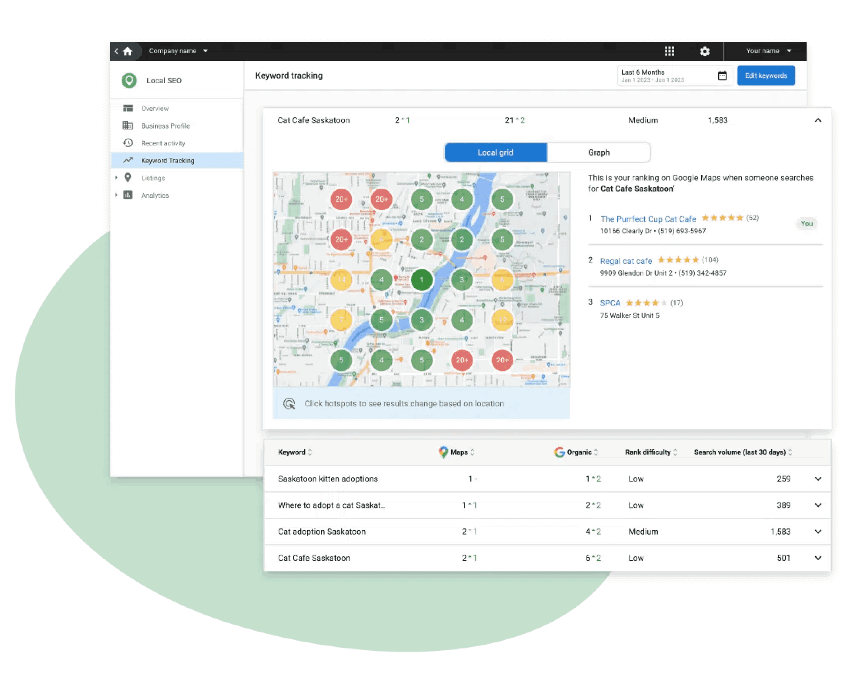 seo automation software: Vendasta SEO grid rank tracking