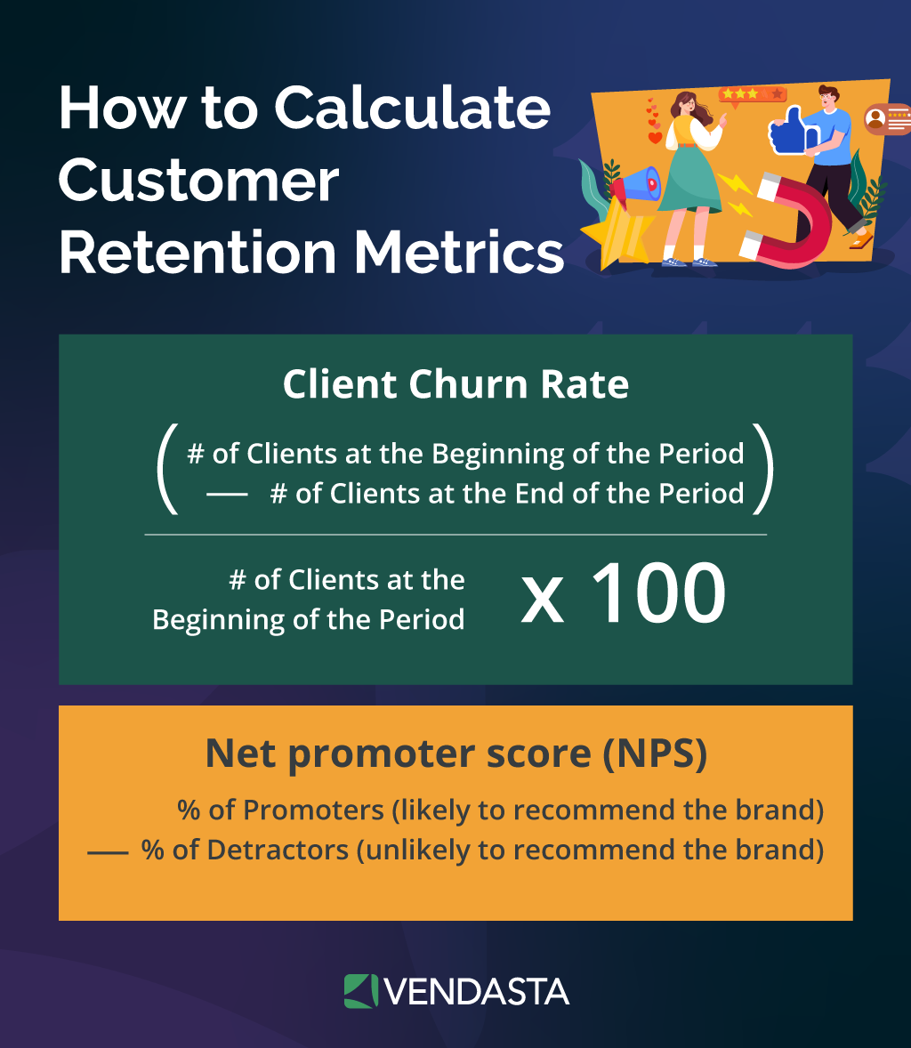 client retention strategies: how to calculate customer retention metrics