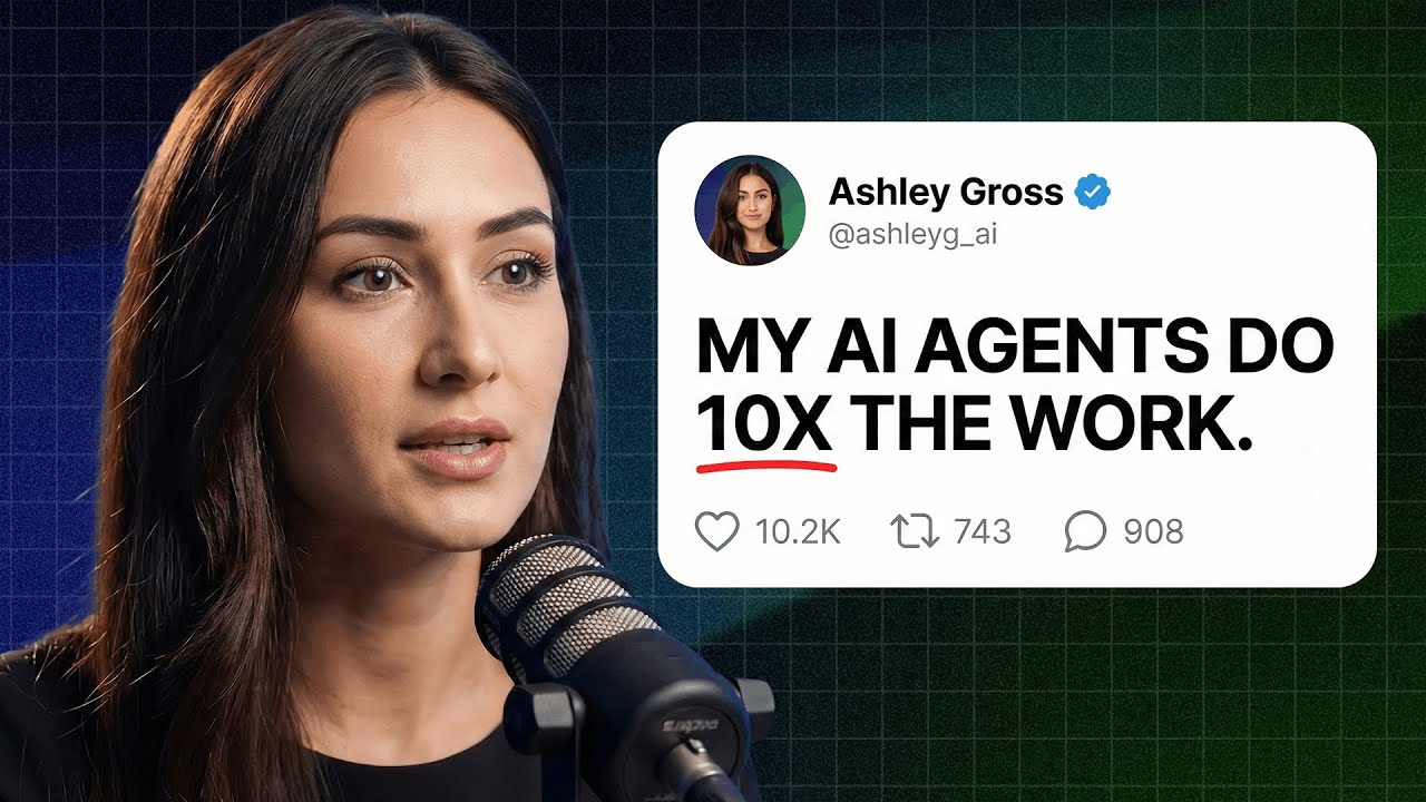 Watch & Learn thumbnail of Ashley Gross with the headline My AI agents do 10X the work, on building 11 AI agents to cut workload 80%