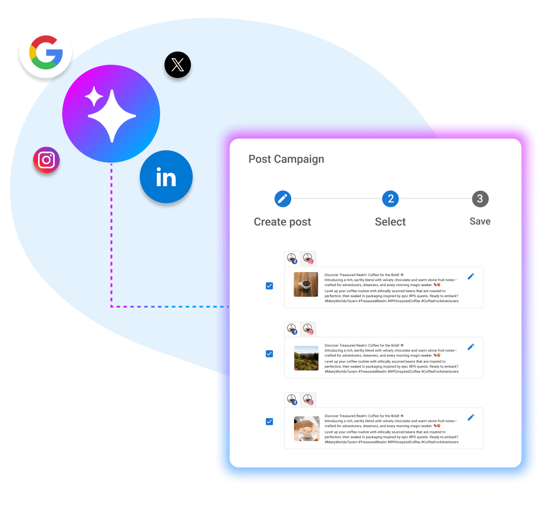 social media AI bulk posting