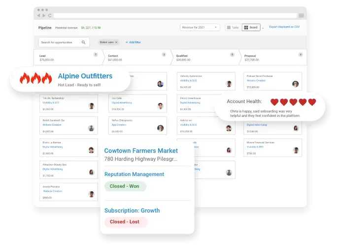 client-communication: white-label crm, vendasta