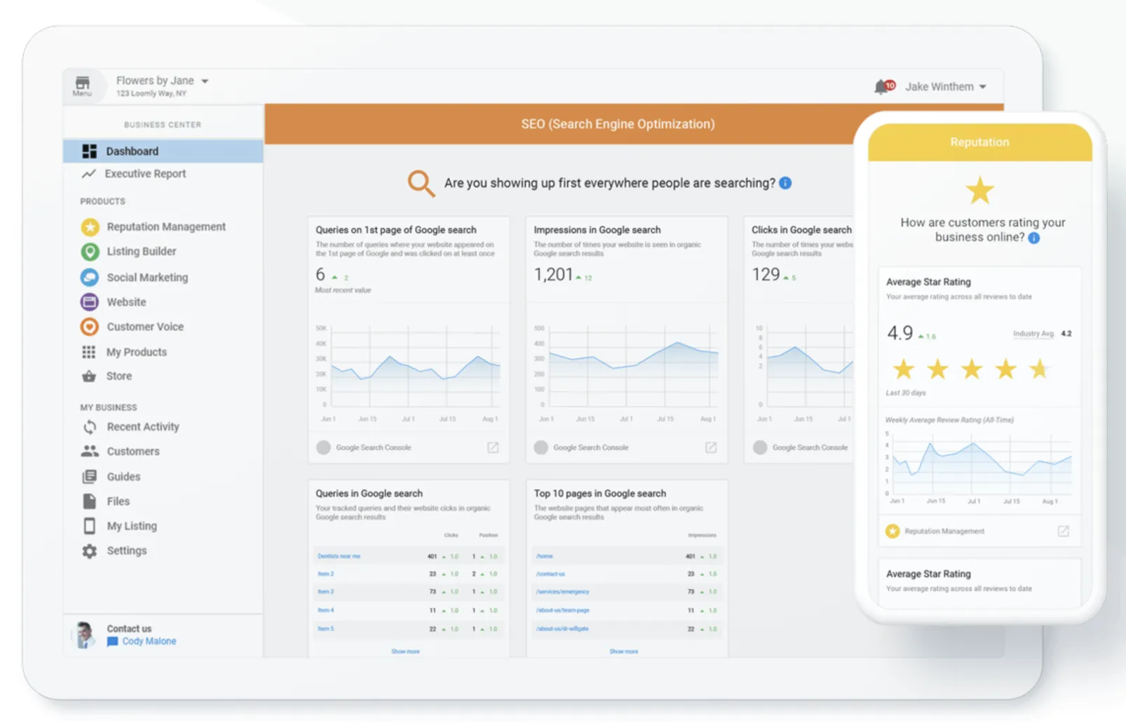 seo-integration: reporting tool, vendasta