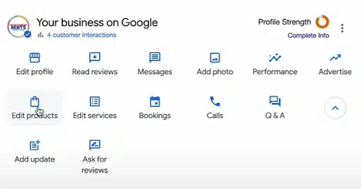 Select the edit product option